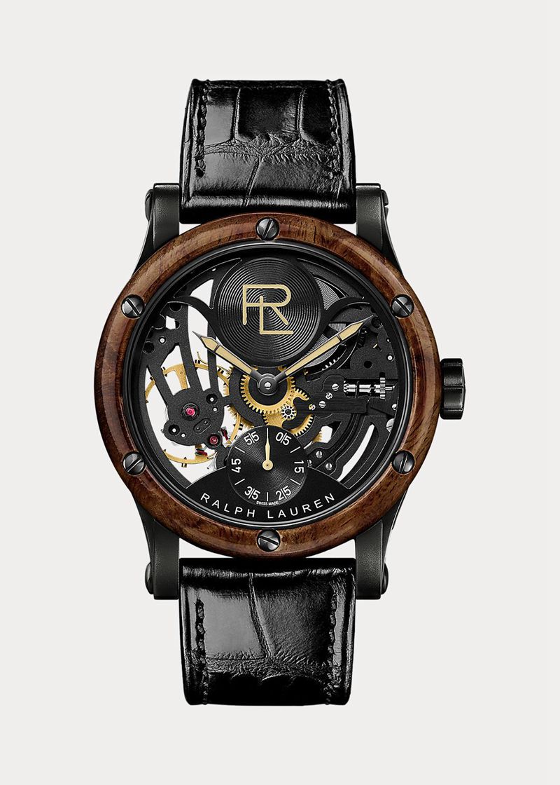 Relojes Ralph Lauren Hombre 45 Mm Skeleton Steel Chile Negras OHBAZ-8415